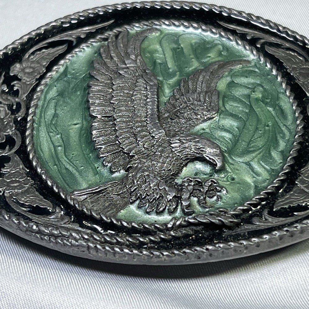 Siskiyou Eagle Belt Buckle Vintage 1991 G-5 USA Made Pewter‎ Wildlife Western
